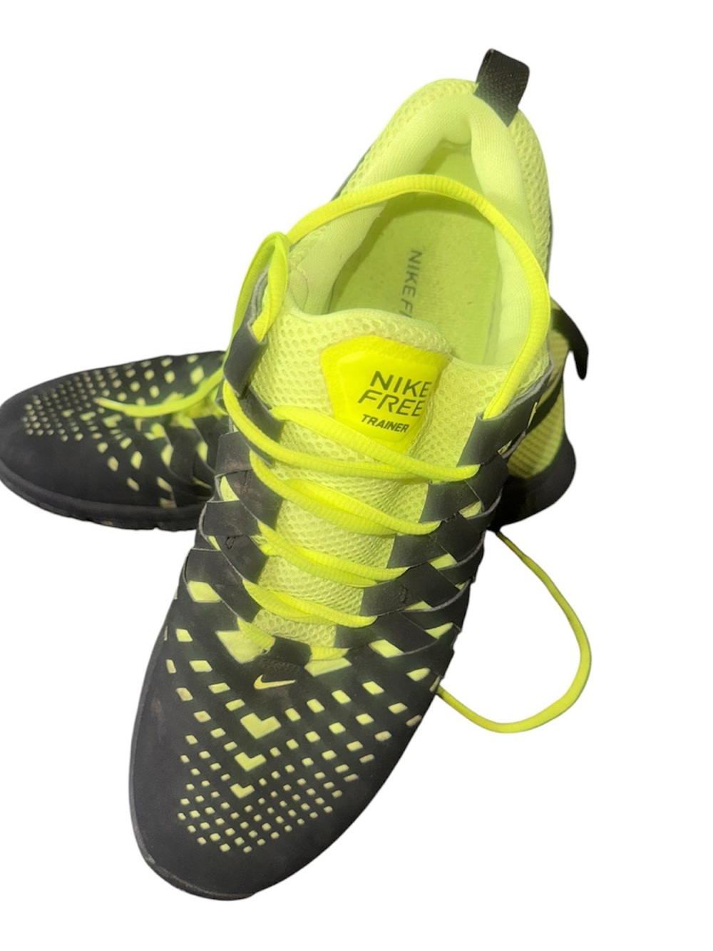 Nike Free Trainer Men’s Black and Neon Yellow Athletic Sneakers